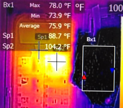 Electrical box in IR with temperatures