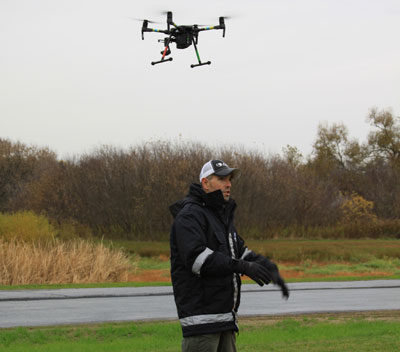 Landing a drone